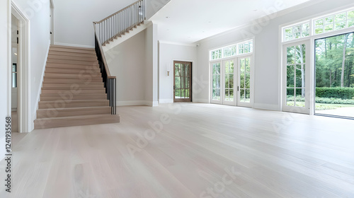 Wallpaper Mural Elegant home interior, grand staircase, open floor plan, garden view, real estate listing Torontodigital.ca