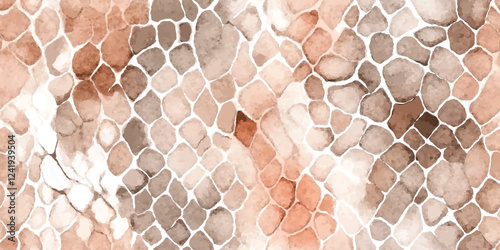 Seamless Vector pattern Snake skin texture background, Snake skin print repeating background, watercolor delicate Python skin textile pattern