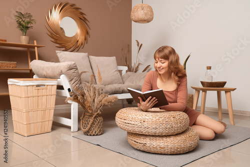 Young pretty woman sitting ...