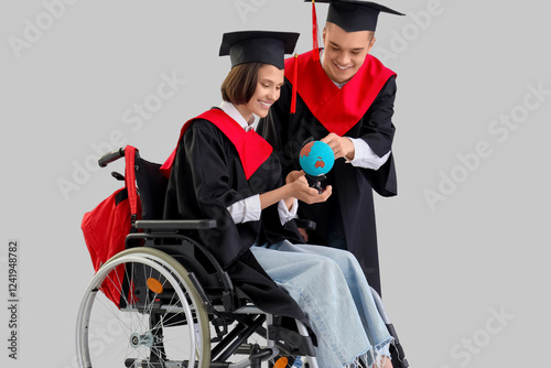 Female graduate in wheelcha...