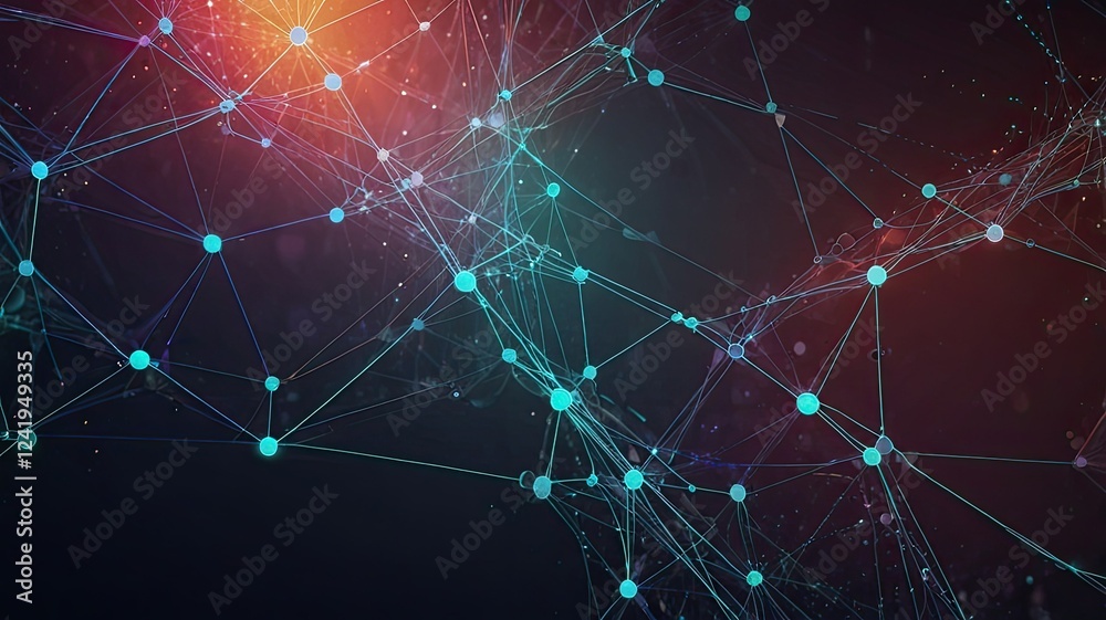 Bright blue dots and lines create a web of connections against a dark backdrop illustrating the complexity of digital networks and data exchange Bright blue dots and lines create a web of connections against a dark backdrop illustrating the complexity of digital networks and data exchange