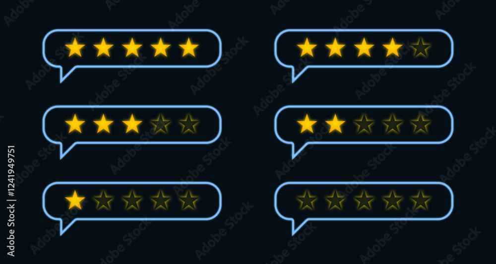 golden star ratings in chat bubbles
