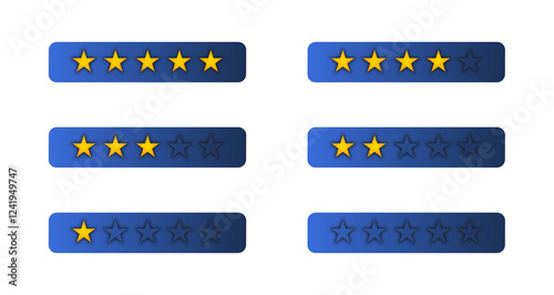 Obraz na płótnie gold star rating bars on a dark blue background w salonie