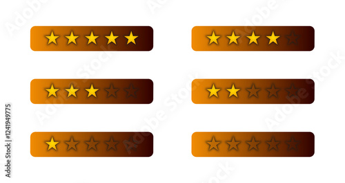 Obraz na płótnie gold star rating bars on a gradient orange background w salonie