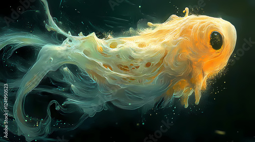 Blob-like amorphous creatures capable of shapeshifting, fluid and formless. Hybrid Creatures. Illustration photo