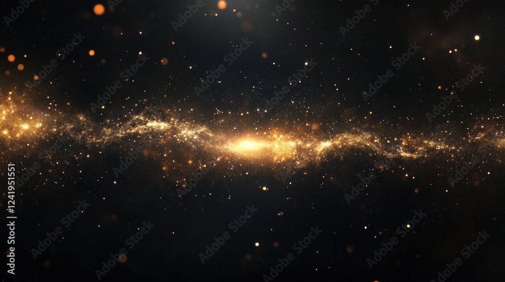 Fototapeta premium Golden Stardust Galaxy Abstract Background Image