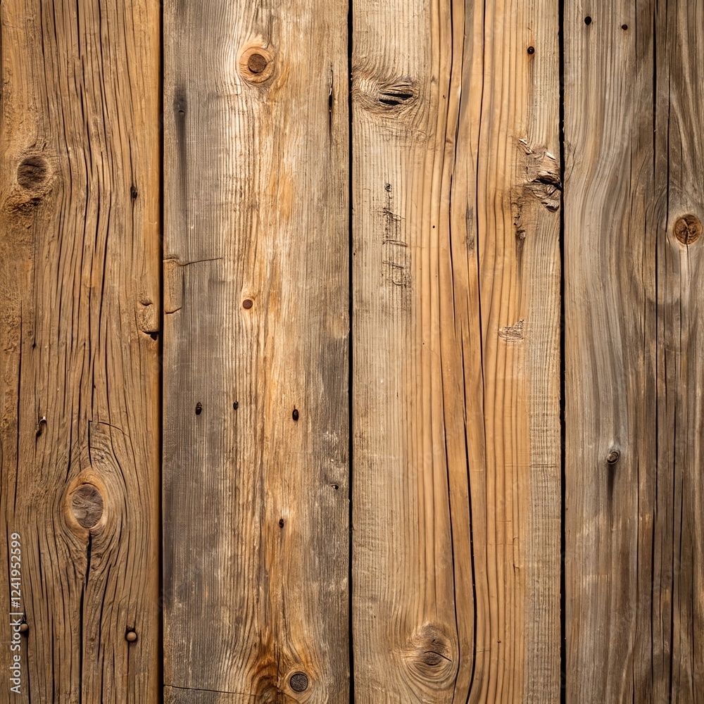 Fototapeta premium Distressed Barn Wood with Cracks and Knots: Rustic Texture Perfect for Vintage Decor, Farmhouse Design Projects, and Country-Style Backgrounds.