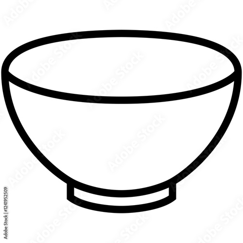 Frame Bowl Icon, Tableware , Food Serving , Kitchenware Representation, Restaurant and Dining, Culinary Object, Asian Cuisine Accessory, Everyday Meal Dish, Classic Round Shape Design