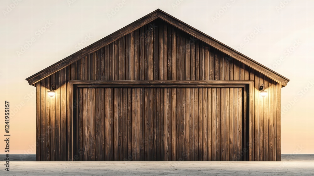 Naklejka premium A rustic wooden garage