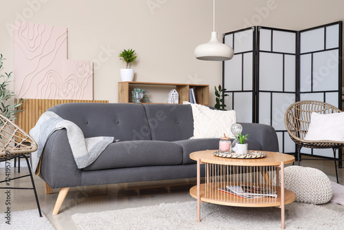 Stylish interior of living ...