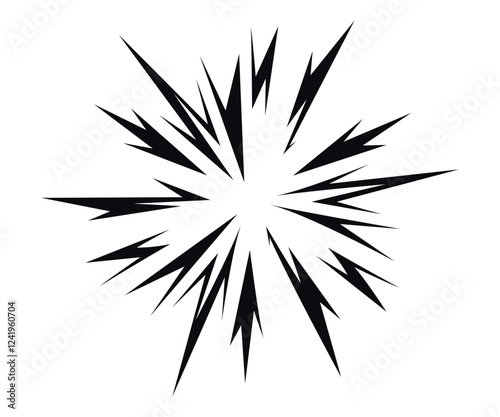 Star explosion in mango style. Large explosion of bomb, energy  Abstract flash in comic book style. Anime. Vector illustration