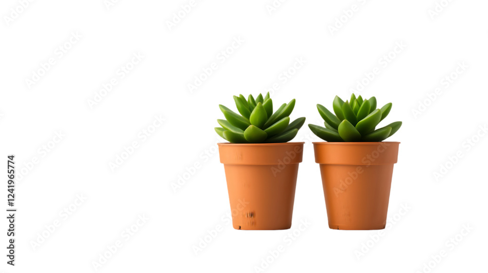 A small succulent plant, neatly placed in a terracotta pot, on a white table. Transparent background
A small succulent plant, neatly placed in a terracotta pot, on a white table. Transparent background