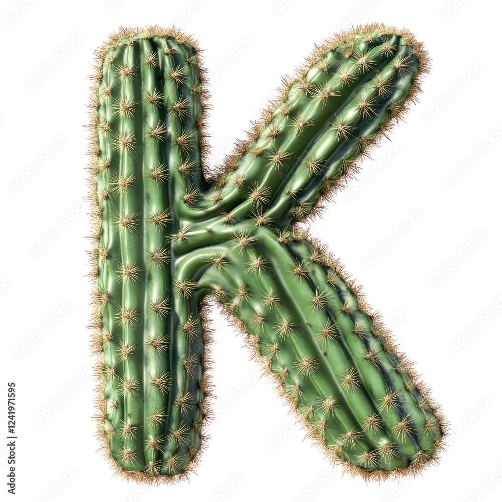 Naklejka premium Cactus Letter K