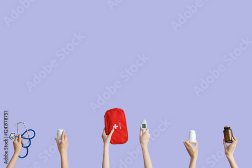 Female hands with first aid...