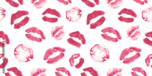 many kisses seamless pattern, Valentine's day