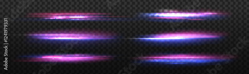 Abstract fire flare traces, glowing neon red and blue lines, and particle motion effects combined with laser beams and soft horizontal neon lines create a striking design full of dynamic energy.	