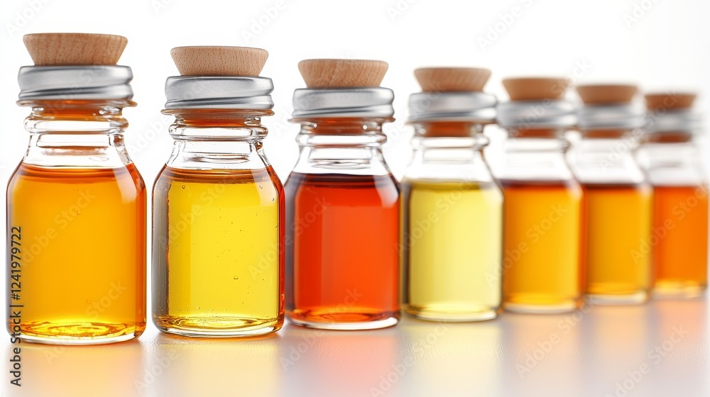 honey glass jars in a row, warm earthy colors, liquid honey texture, detailed glass reflections, isolated on white background honey glass jars in a row, warm earthy colors, liquid honey texture, detailed glass reflections, isolated on white background