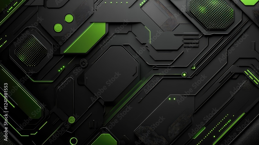 Abstract Futuristic Dark Green and Black Layered Background with Glowing Particles and Textured Surfaces, Ideal for Modern Design Abstract Futuristic Dark Green and Black Layered Background with Glowing Particles and Textured Surfaces, Ideal for Modern Design