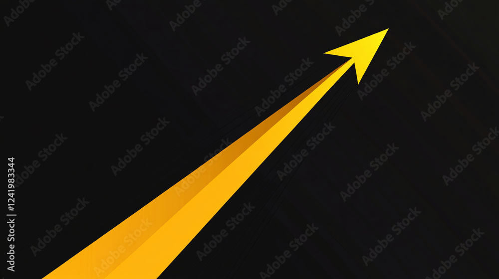 A minimalist yellow arrow pointing upward on a dark background, symbolizing success, growth, and progress
A minimalist yellow arrow pointing upward on a dark background, symbolizing success, growth, and progress