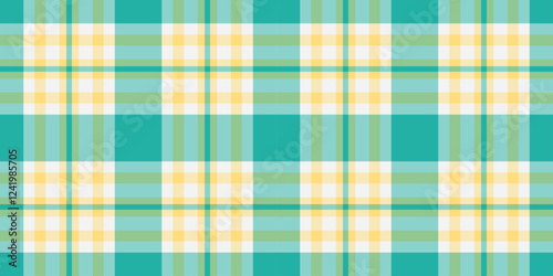 Vibrant teal and pale yellow plaid pattern.  Perfect for textile design, website backgrounds, or crafting projects.  A cheerful, seamless texture ideal for adding a touch of summery style.