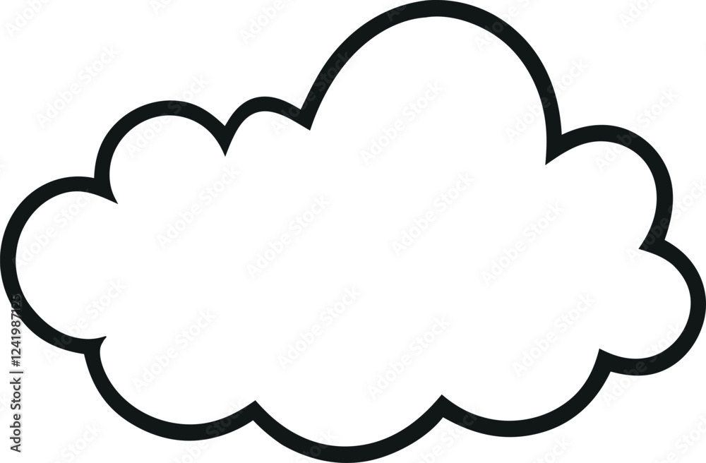Minimalist Cloud Outline Icon - Simple Black and White Hand-Drawn Cloud Symbol for Weather, Nature, and Sky Designs Minimalist Cloud Outline Icon - Simple Black and White Hand-Drawn Cloud Symbol for Weather, Nature, and Sky Designs