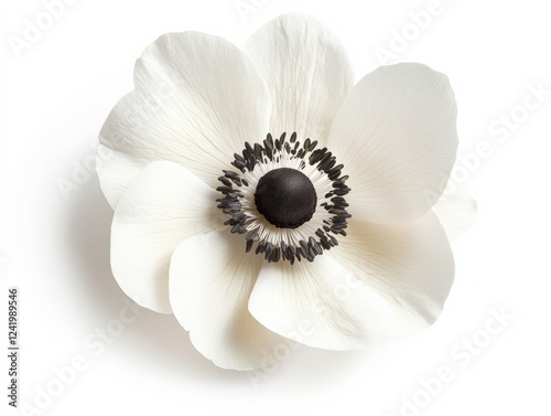 Delicate White Anemone Flower Close-up