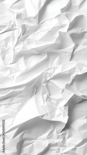 Close-Up of White Crumpled Paper with Fine Texture photo