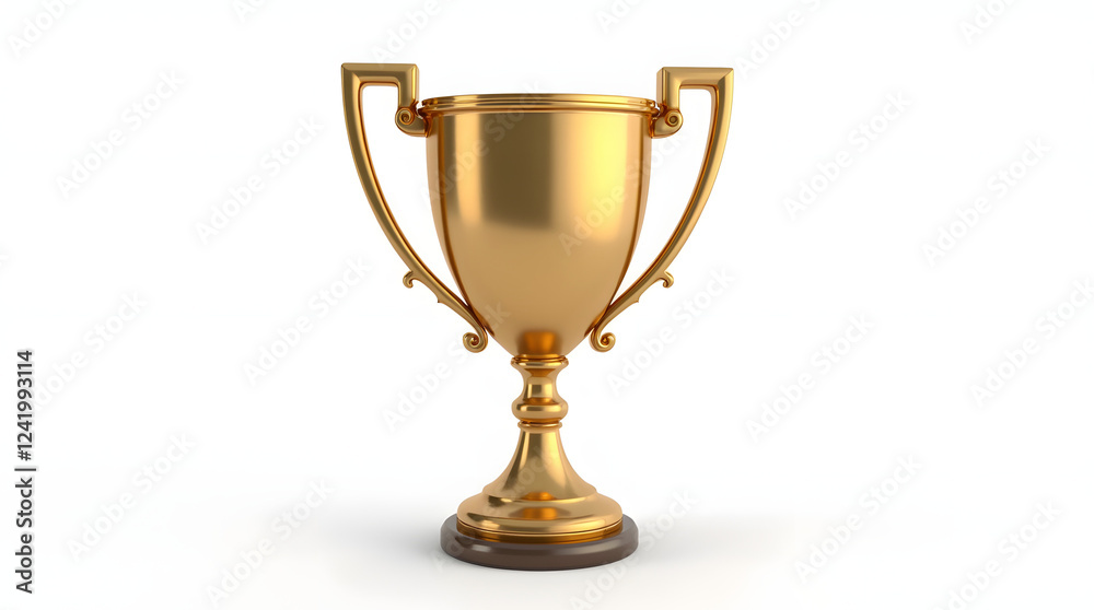 A high-quality, photorealistic golden trophy cup with intricate details, isolated on a clean white background. The trophy has a shiny, reflective surface with subtle engravings, symbolizing success, a A high-quality, photorealistic golden trophy cup with intricate details, isolated on a clean white background. The trophy has a shiny, reflective surface with subtle engravings, symbolizing success, a