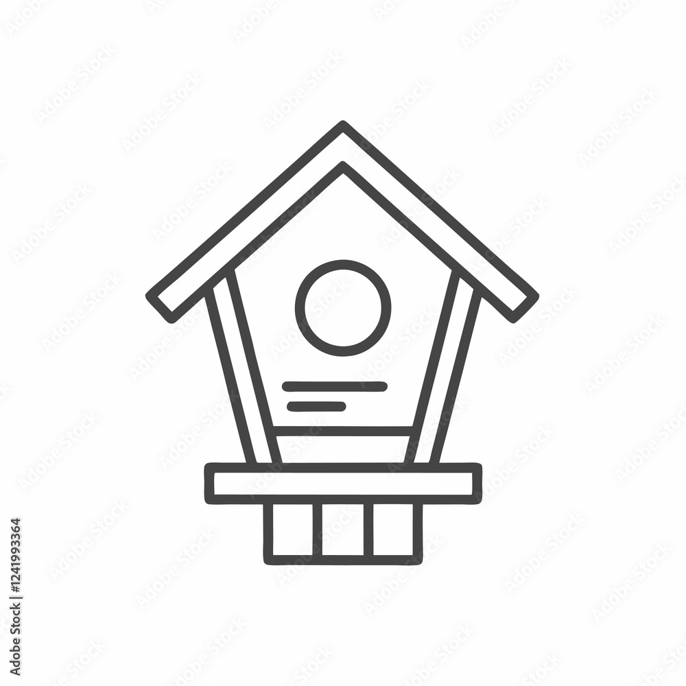 Charming vector illustration of a whimsical birdhouse designed for a cozy woodland setting Charming vector illustration of a whimsical birdhouse designed for a cozy woodland setting