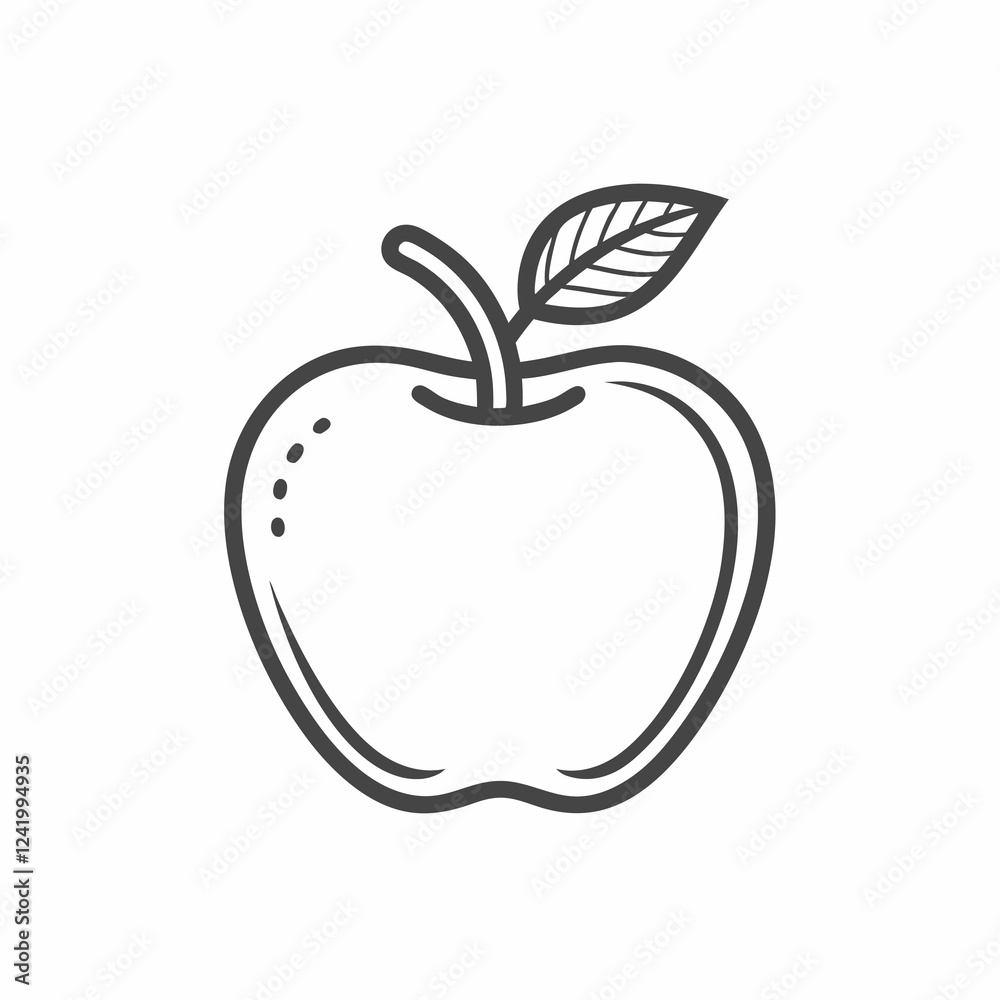 Freshly picked apple illustration capturing the essence of nature's bounty in a minimalist style Freshly picked apple illustration capturing the essence of nature's bounty in a minimalist style