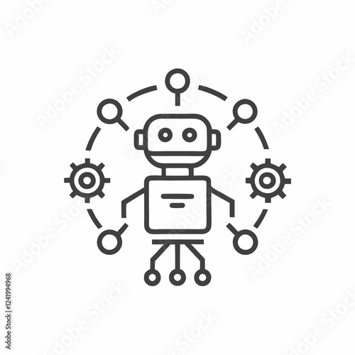 Creative robot illustration showcasing advanced technology and automation in a modern setting