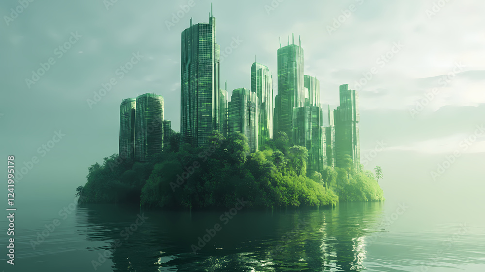 Obraz premium green utopia futuristic metropolis