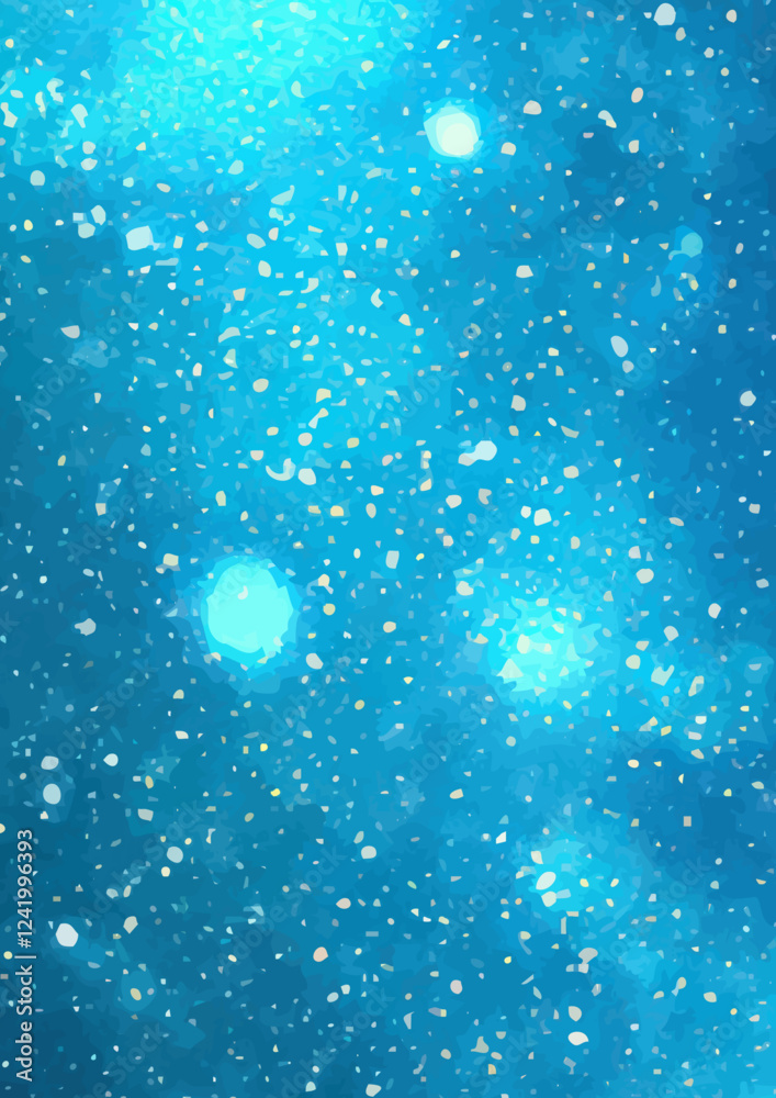 Obraz premium Vibrant Blue Galaxy Abstract Vector Background - Cosmic Space Design with Sparkling Stars and Turquoise Texture for Futuristic and Celestial Concepts