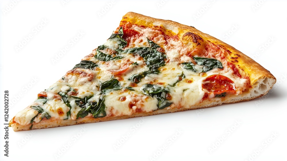 Pizza Slice with Spinach and Cheese
