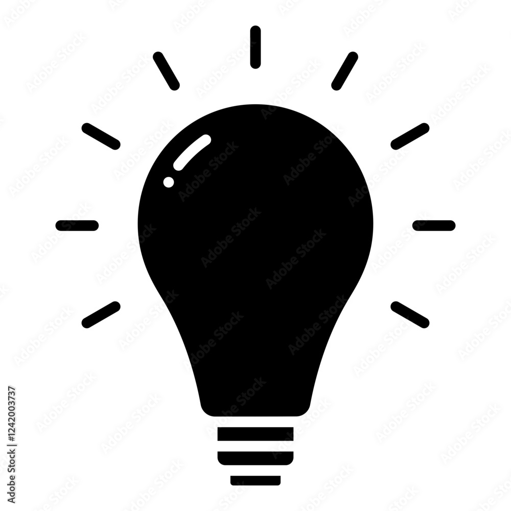 Light bulb, idea glyph solid icon Light bulb, idea glyph solid icon