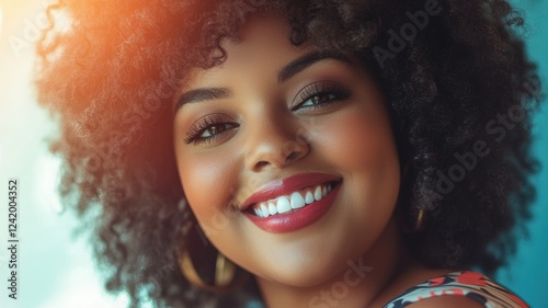Close-up portrait of a joyf...