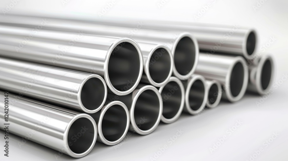 A dynamic view of a stack of stainless steel pipes, highlighting their versatility in various industrial applications. A dynamic view of a stack of stainless steel pipes, highlighting their versatility in various industrial applications.
