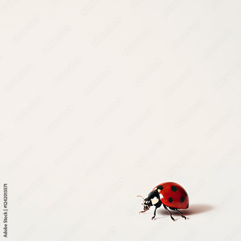 Fototapeta premium A vibrant ladybug, representing spring's charm and nature