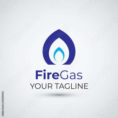 fire gas logo design icon template photo