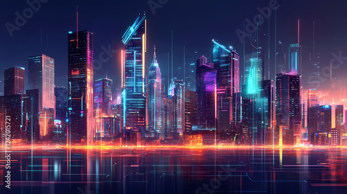 A world of the future with cutting-edge technological imagery featuring futuristic architecture, smart cities and sustainable innovation. Futuristic Cities. Illustration photo