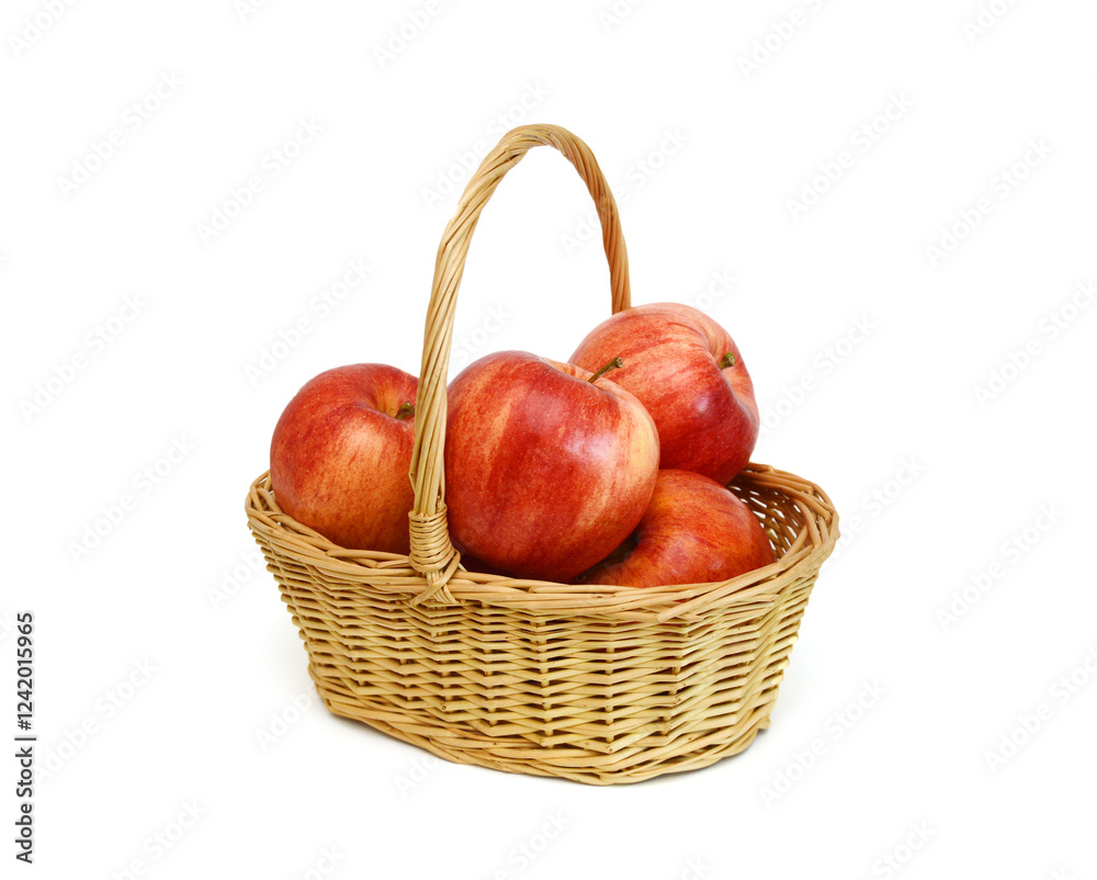Stack red apples over white background Stack red apples over white background