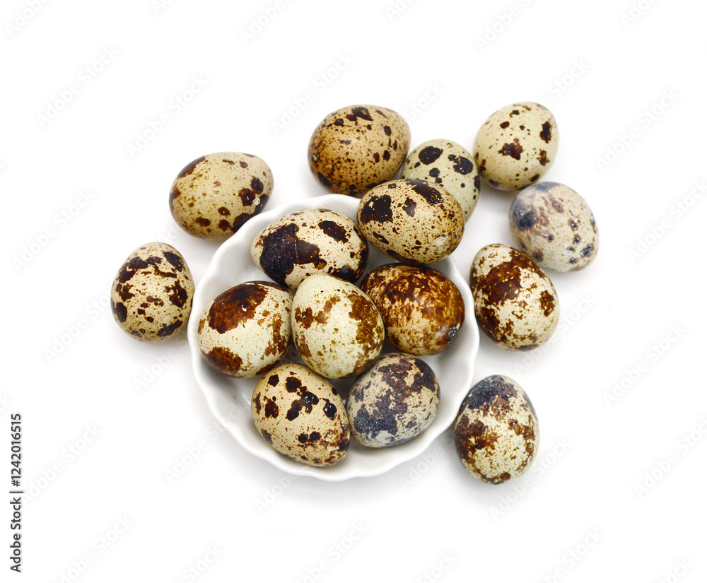 Quail eggs are isolated on a white background Quail eggs are isolated on a white background