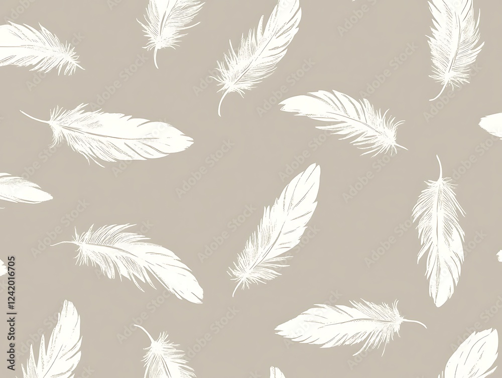Soft and Airy Feather Silhouettes Motif Soft and Airy Feather Silhouettes Motif