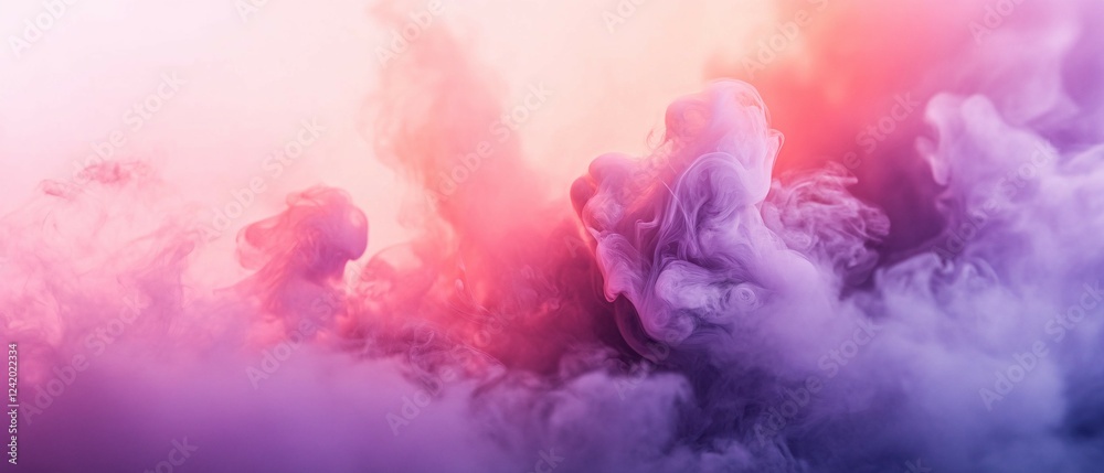 Fototapeta premium Abstract Pink and Purple Ink Swirls in Water