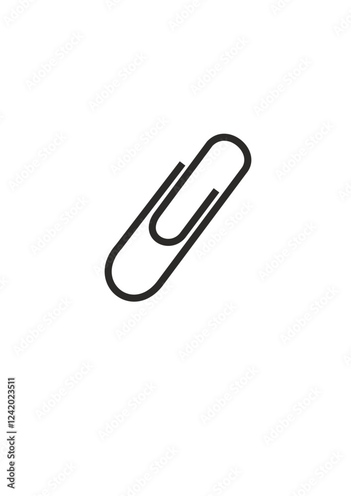 Paperclip icon on a black circular background Paperclip icon on a black circular background