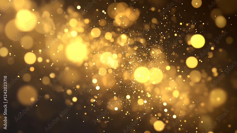 A blurred background of golden bokeh lights creating a festive and magical atmosphere. A blurred background of golden bokeh lights creating a festive and magical atmosphere.