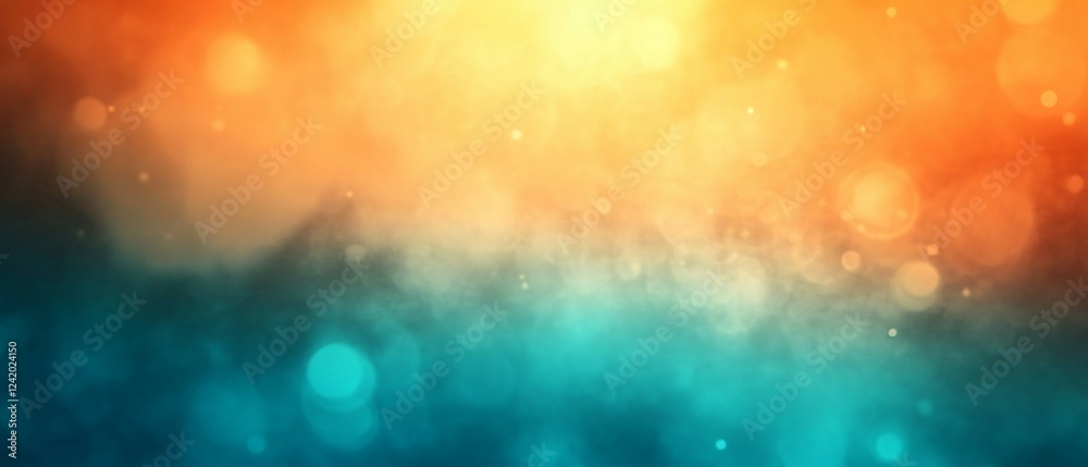 Naklejka premium Abstract Orange and Teal Bokeh Background Image
