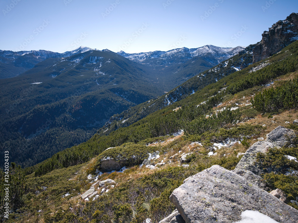 Fototapeta premium Autumn landscape of Rila Mountain, Bulgaria