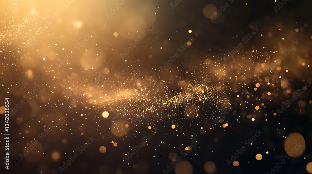 Obraz premium A shimmering background of golden particles creating a magical, ethereal atmosphere.