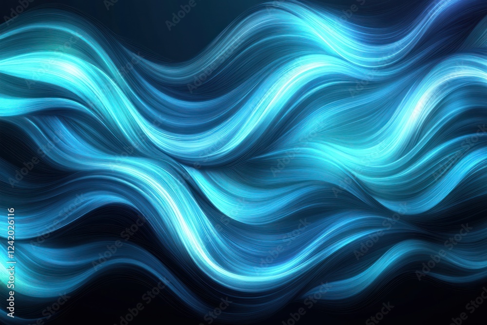 Fototapeta premium Blue waves digital background image for a presentation